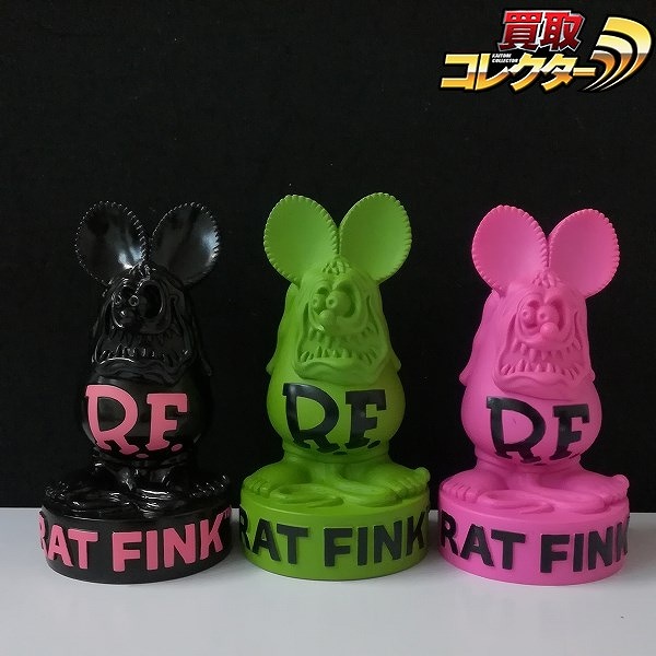 買取】RAT FINK ラットフィンク ソフビ コインバンク グリーン ピンク