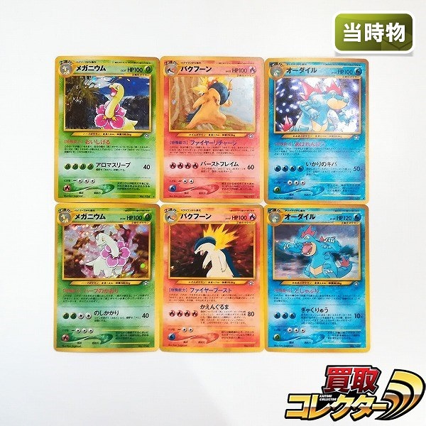 旧裏面 ポケモンカードneo メガニウム バクフーン オーダイル 計6枚 金・銀 新世界へ…