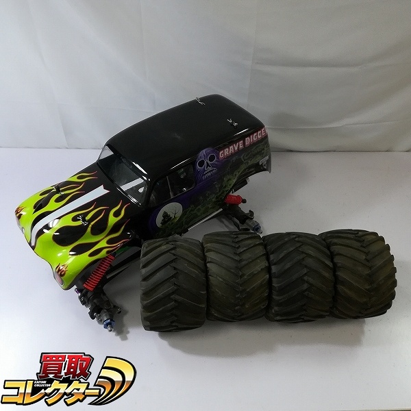 1/8 エンジンRC 京商 4WD モンスタートラック シャーシ + Losi グレイブディガー ボディ