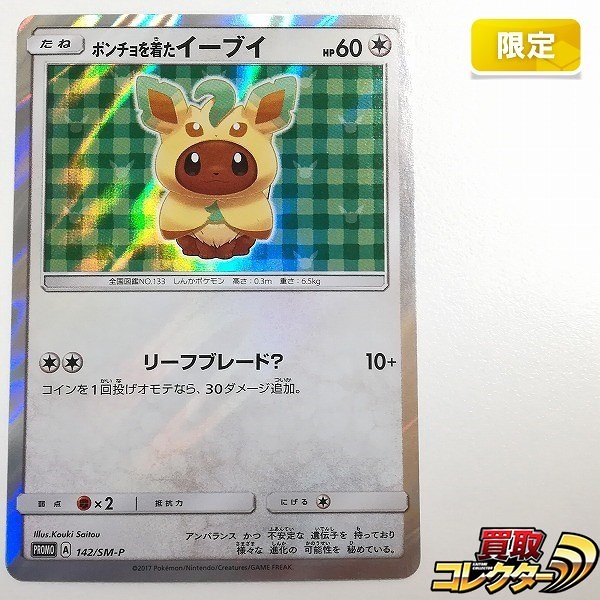 ポケモンカード ポンチョを着たイーブイ 142/SM-P ポケモンセンターキャンペーン パック購入特典