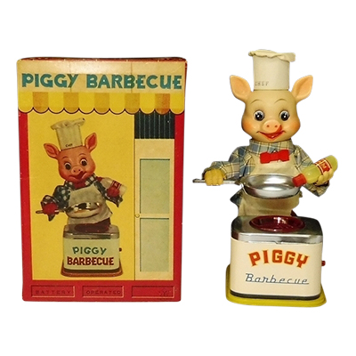 ヨネザワ(米澤玩具) ブリキ PIGGY BARBECUE 電動