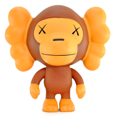 A BATHING APE × KAWS ソフビ MILO / ブラウン カウズ マイロ エイプ