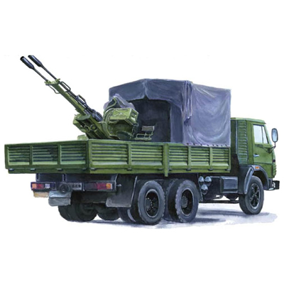 KaMaz 53202 ＆ Zu-23-2 レジンキット マックディストリビューション 1/72