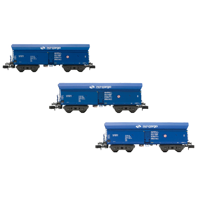 PKP Cargo, 3-unit pack self-discharging wagons Falls, blue livery, ep. VI