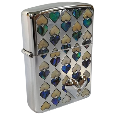 インレイドシェル クリスタルハート Crst-HRT 2004年製 Zippo