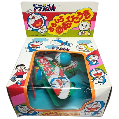 おもしろ回転ひこうき 緑 ドラえもん 藤子・F・不二雄 エポック ブリキ ゼンマイ