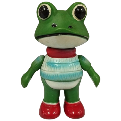 ケロヨン ソフビ 当時物 木馬座 藤城清治 ツクダヤ 全長約10cm