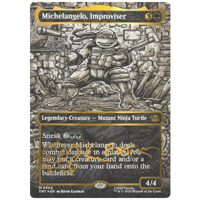 即興役者、ミケランジェロ ボーダーレス Foil ヘッドライナー TMT★EN 0304 M MTG