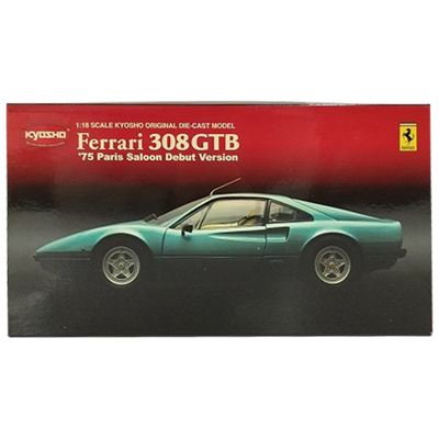 フェラーリ 308GTB 1975 パリサロンデビューバージョン ブルーグリーン 京商 1/18