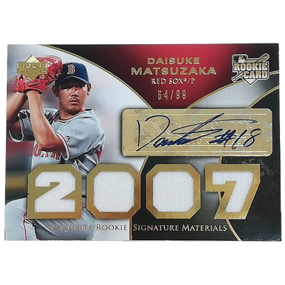 松坂大輔 169 直筆サイン入ジャージーカード ゴールド アッパーデックEXQUISITE 2007